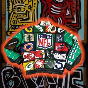 💎ViNTaGe💎 ReVi NFL 🏈 LeaTHeR BoMBeR 💣 🧥
